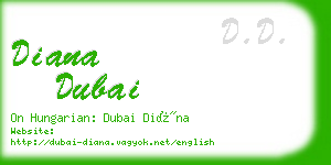 diana dubai business card